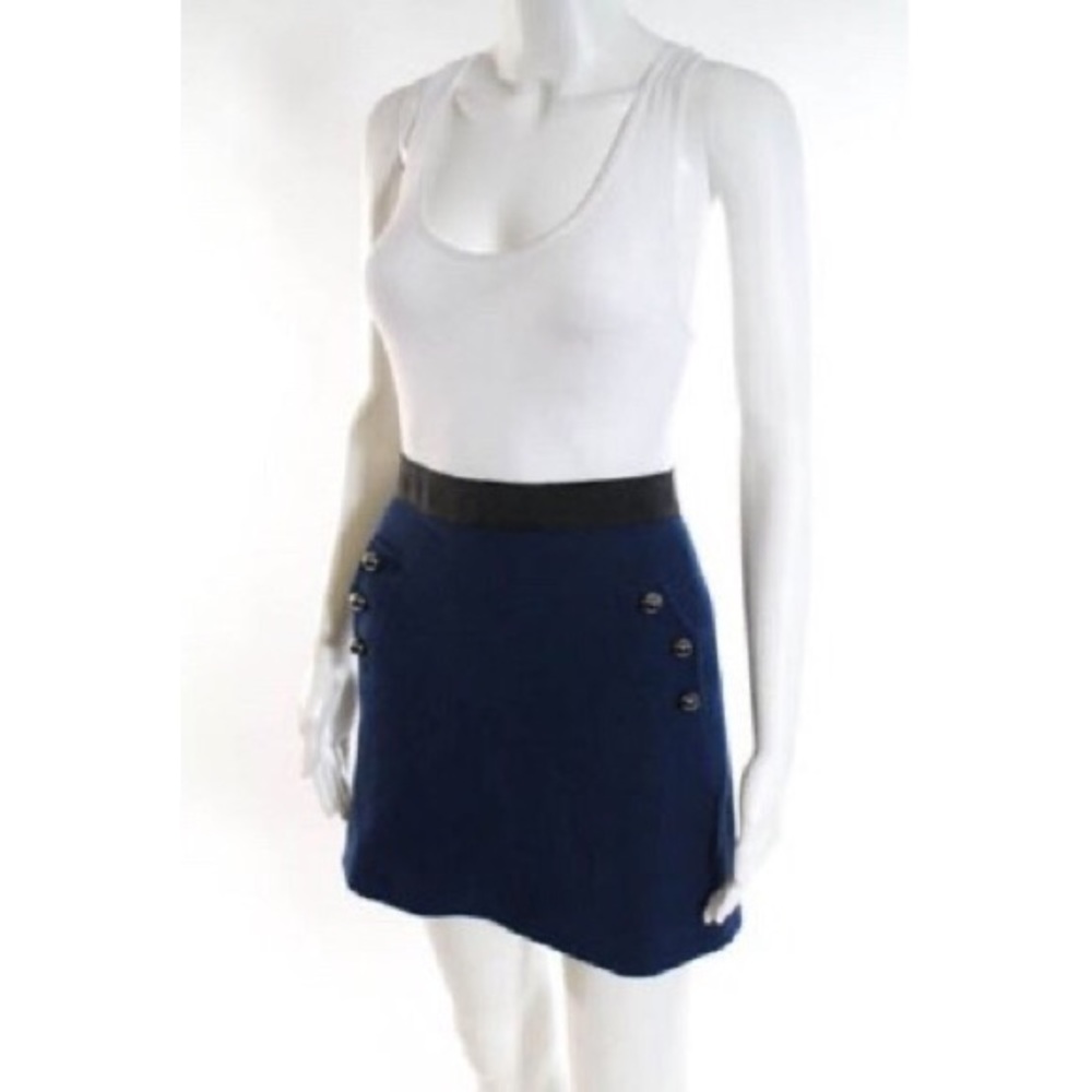 3.1 Phillip Lim Blue Military Pockets Mini Skirt Size 8